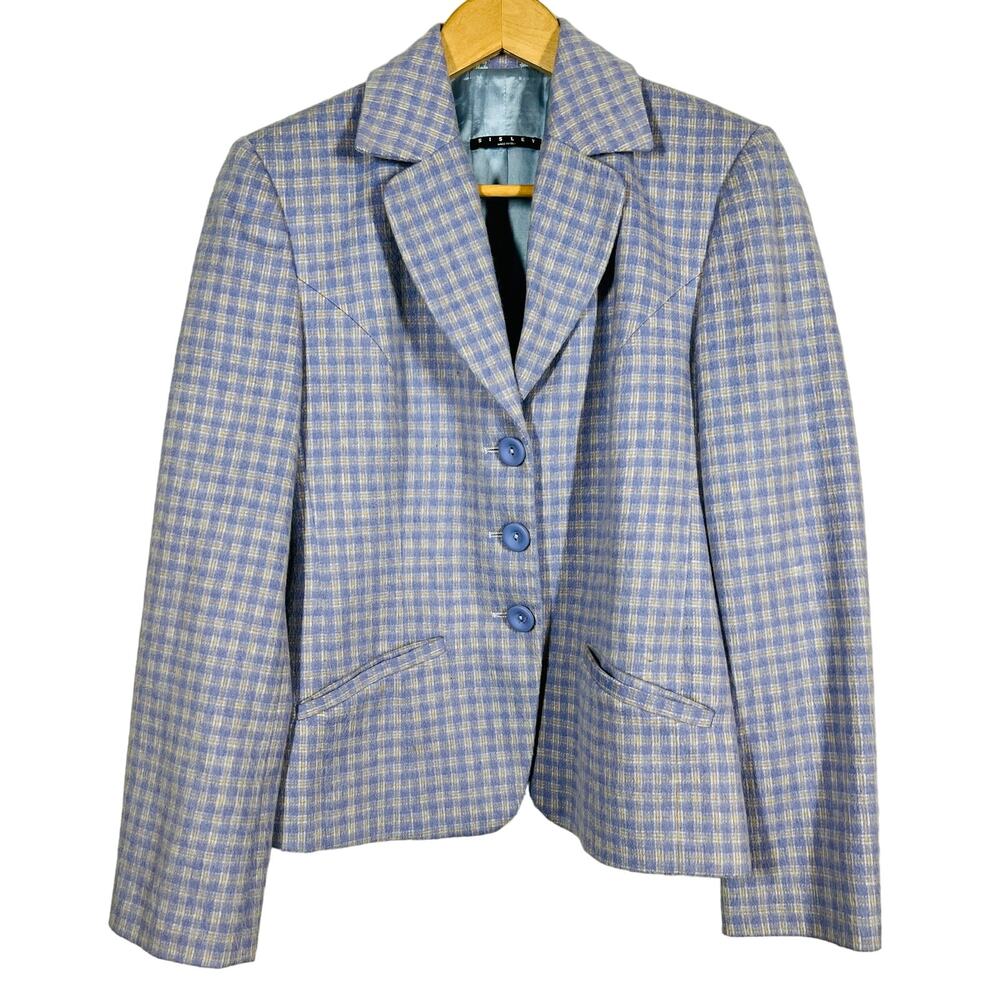Sisley Lilac Triple Button Blazer Italy Jacket Lilac Career Casual - 42
